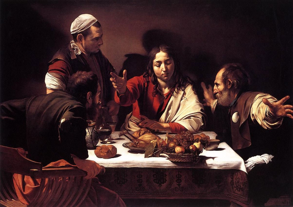 Караваджо, «Ужин в Эммаусе», 1601-1602, Национальная галерея, Лондон