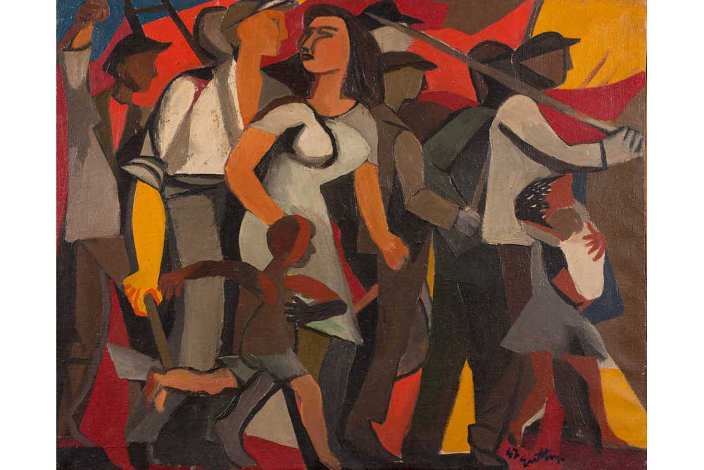 Ренато Гуттузо, «Захват земел»ь, 1947, холс, масло, см 65 x 80, Рим, Archivi Guttuso © by SIAE 2016