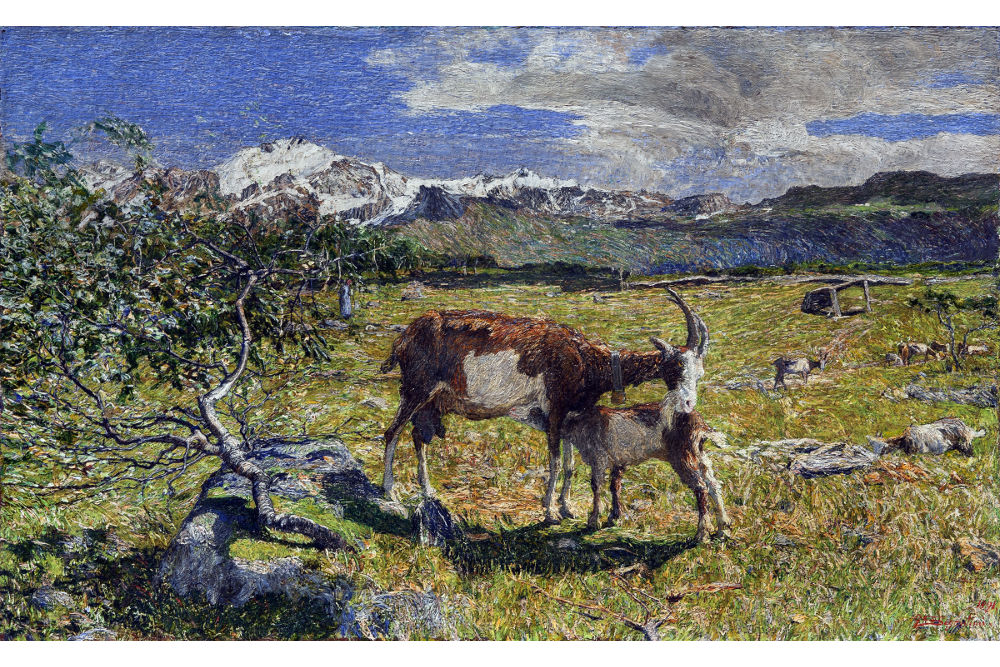 Джованни Сегантини, "Альпы в мае", масло, холст 55x86 см