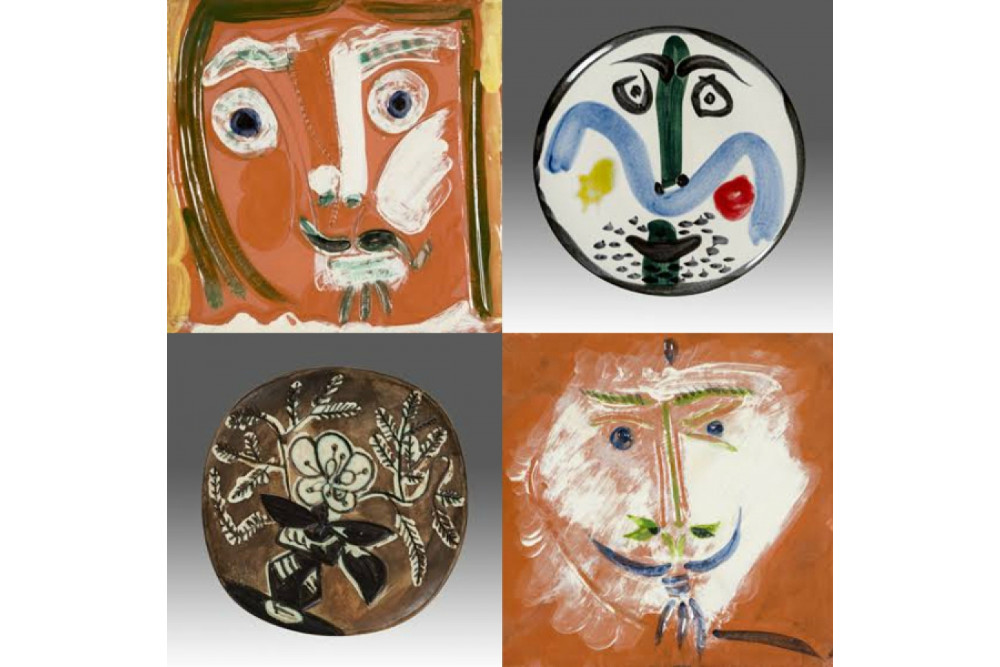 Пабло Пикассо, "Лица" 1963-1969 и "Ваза с букетом", 1956