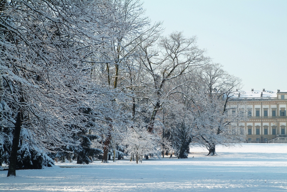 Вилла и парк зимой. Фото / Shutterstock.com
